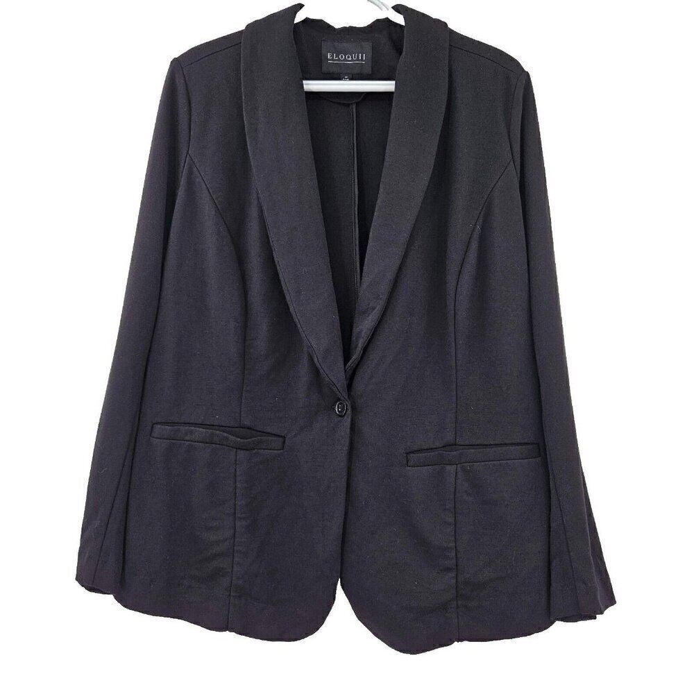 Eloquii The Ultimate Stretch Blazer Jacket Black Women’s Size 14 Minimalist
